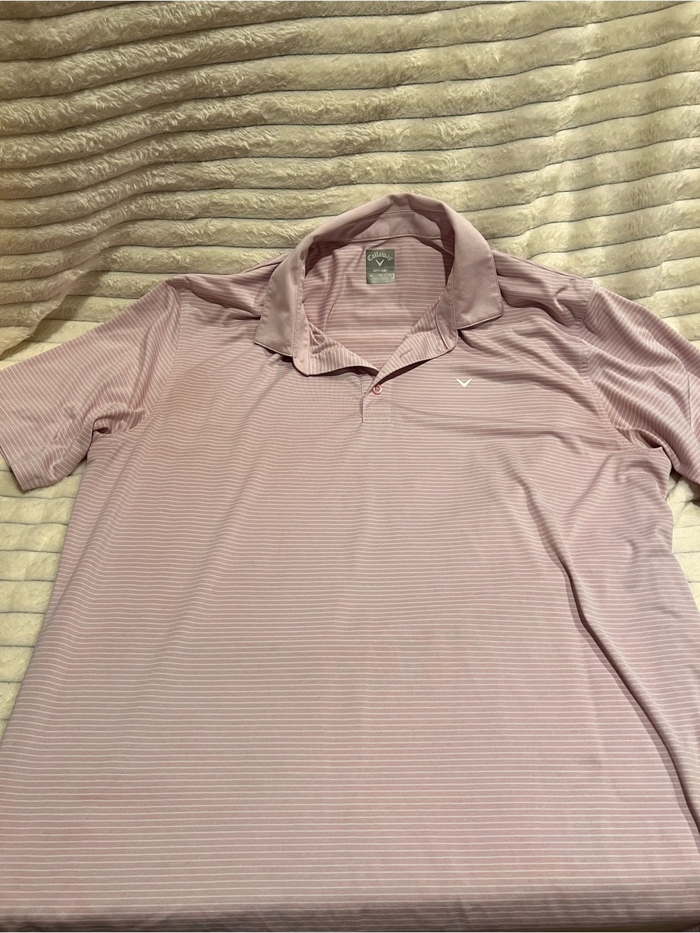 Callaway Opti-Dri Striped Polo Pink XL